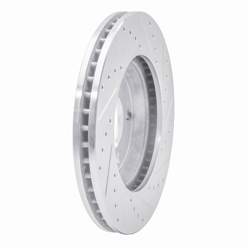 Buick Park Avenue Brake Rotor (1) - Front Left - R1 Concepts - Drilled & Slotted - Silver - 2005